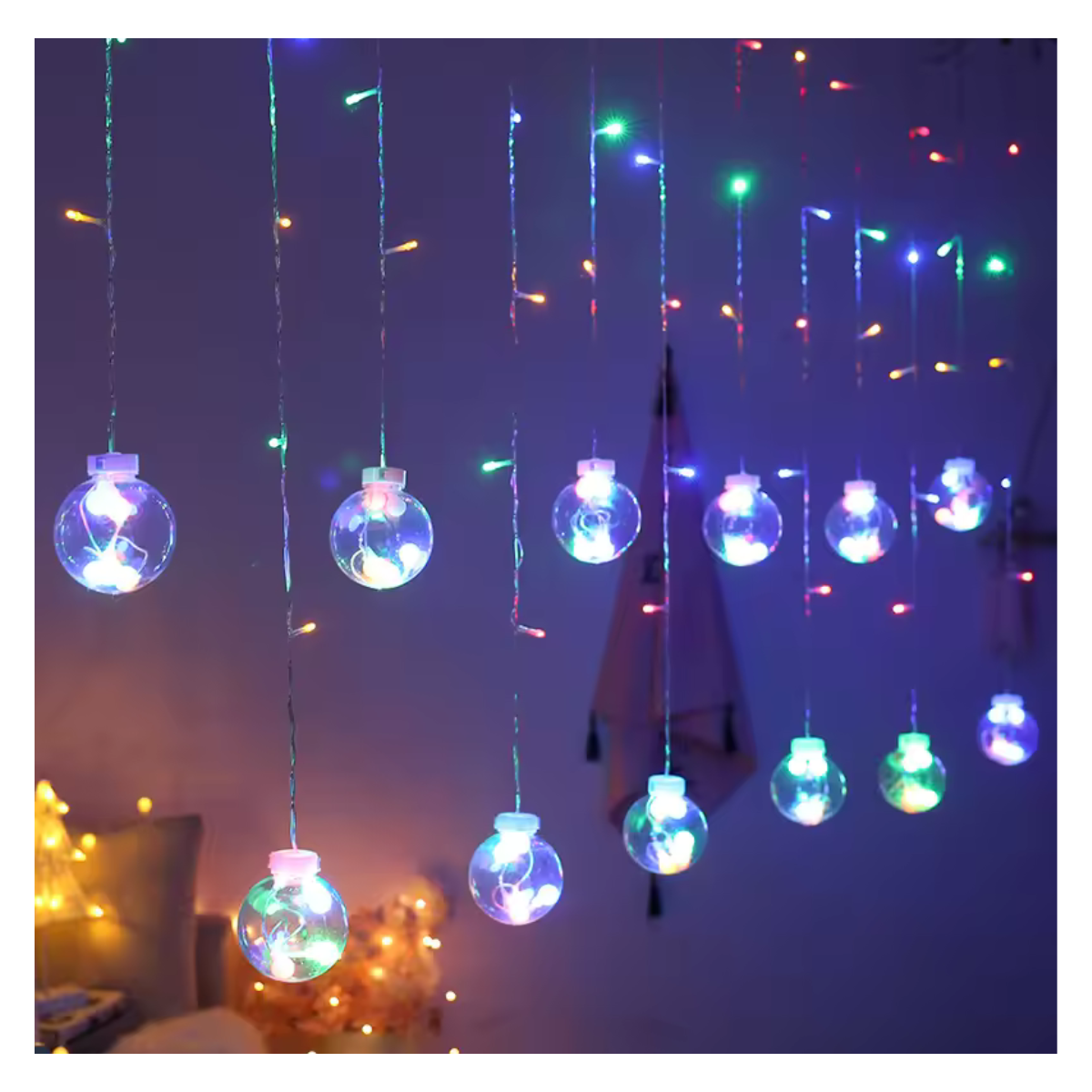 Esferas LED Navideñas Decorativas - Bolas de Luz Multicolor para Árbol y Hogar