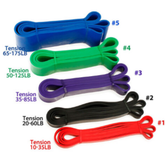 Set 5 Bandas Elásticas de Resistencia para Fitness - Entrenamiento Completo en Casa, Gym y Viaje