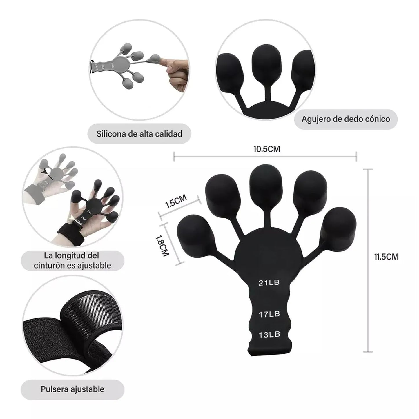 Ejercitador de Dedos Terapéutico - Rehabilitación y Fortalecimiento - Pack 2 Unidades