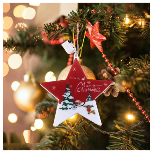 Guirnalda Cortina Estrella Roja-Blanca