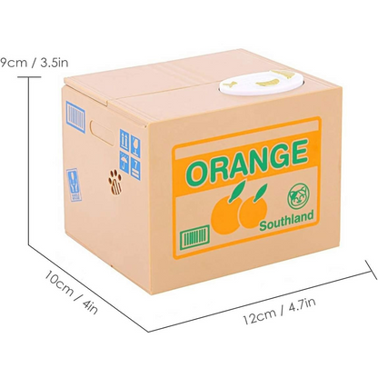 Alcancía Gato Ladrón en Cajita - Alcancía Interactiva Divertida para Niños y Adultos