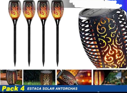 Pack De 4 Antorchas Solar 58cm