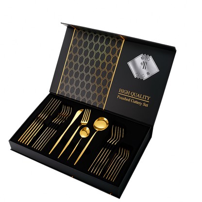 Set de Cubiertos 24 Piezas en Acero Inoxidable