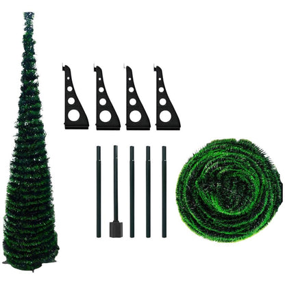 Árbol de Navidad Plegable Espiral 150cm - Se Arma en 10 Segundos | Ahorra Espacio