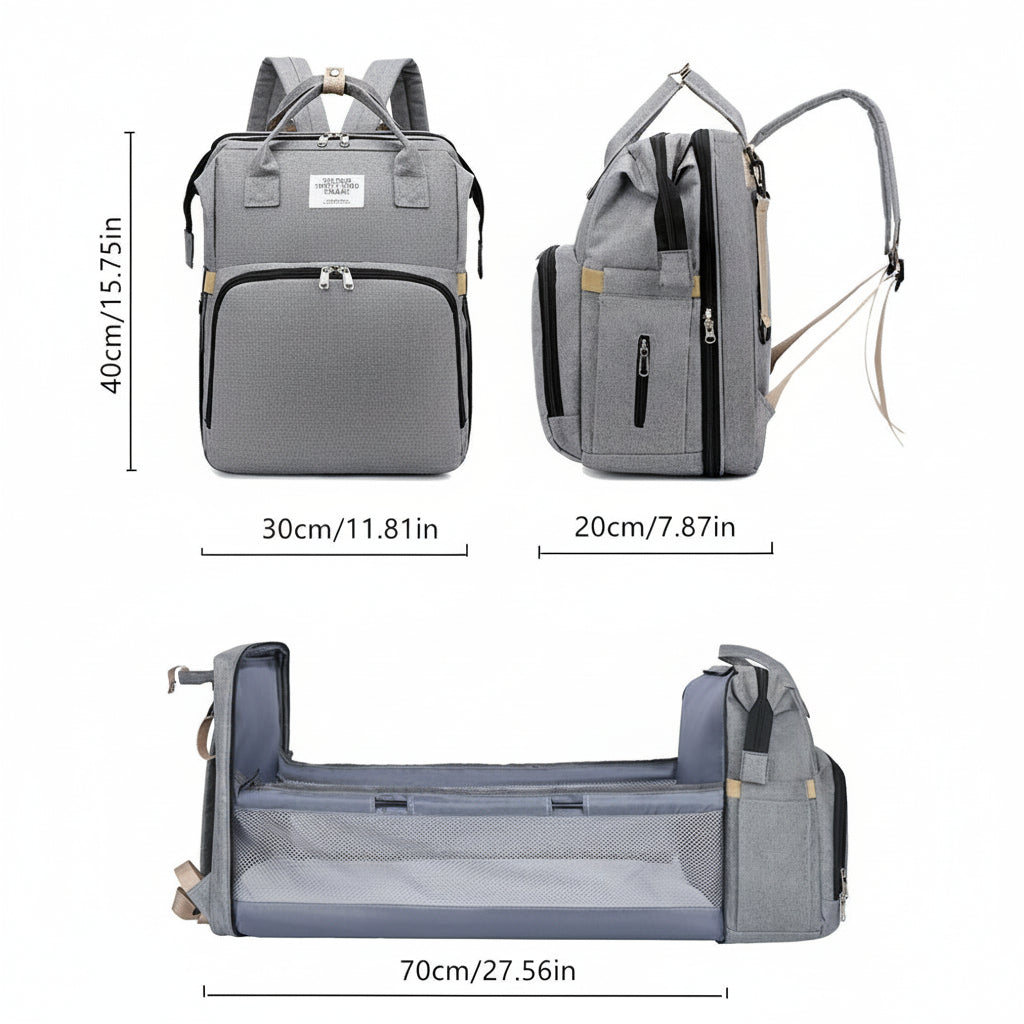 Bolso Mochila Cuna Mudador Portátil Plegable - 14 Bolsillos Multifuncional para Bebé