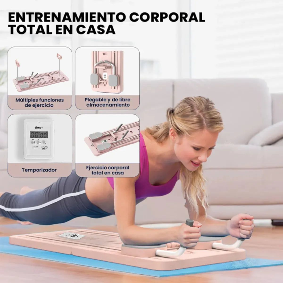 Máquina de Ejercicio 4 en 1 - Gym Completo en Casa | Tonifica Todo Tu Cuerpo
