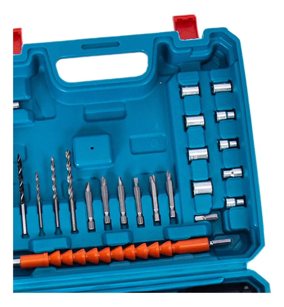 TALADRO DE 26V + CAJA HERRAMIENTAS 42pz