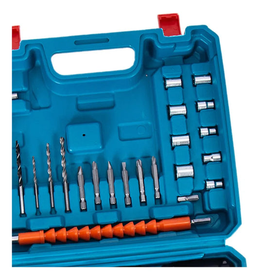 TALADRO DE 26V + CAJA HERRAMIENTAS 42pz