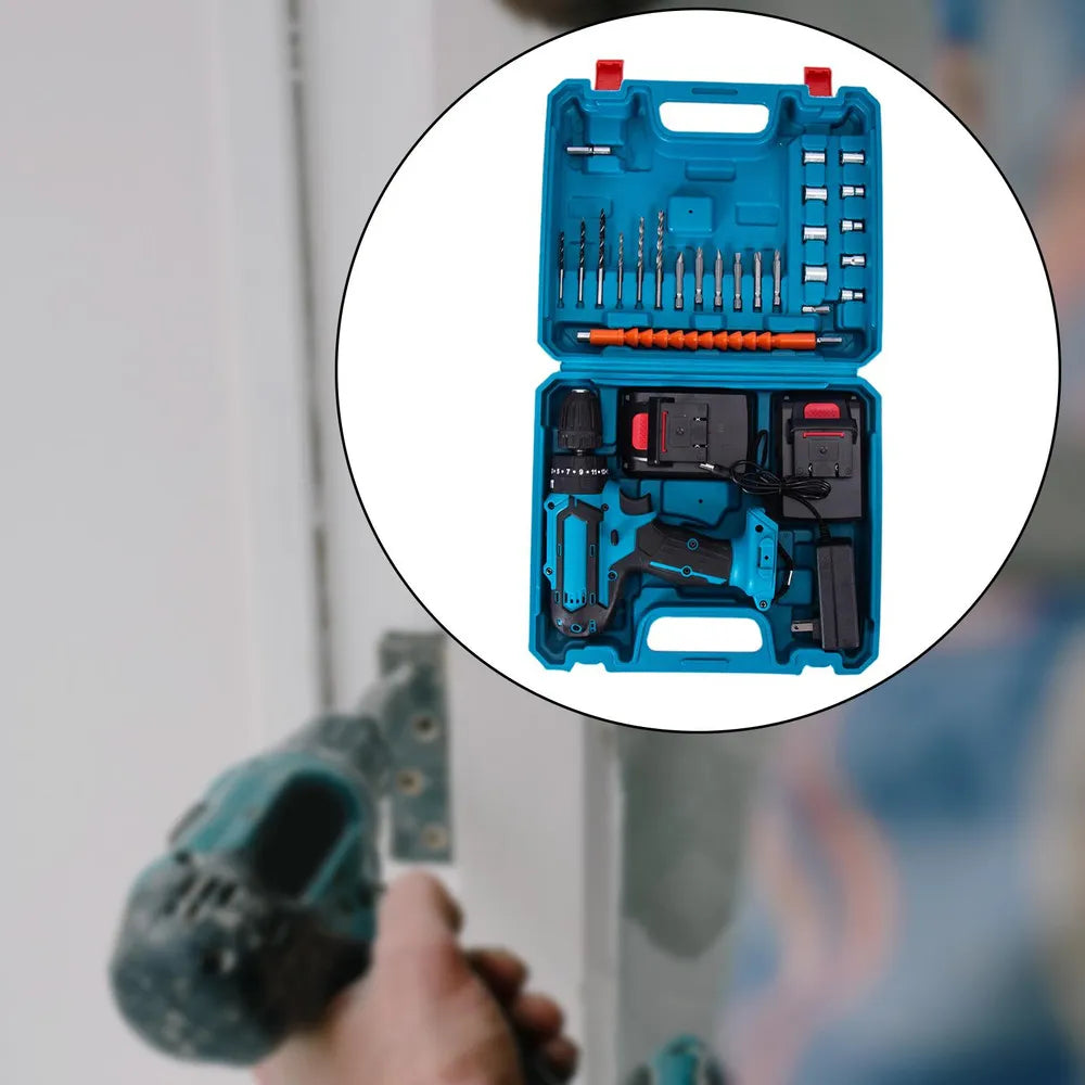 TALADRO DE 26V + CAJA HERRAMIENTAS 42pz