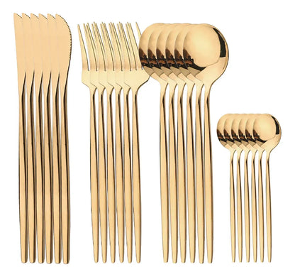 Set de Cubiertos 24 Piezas en Acero Inoxidable