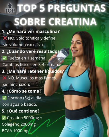 Creatina para Mujeres con Colágeno - Glúteos Tonificados en 3 Semanas | Old School Labs