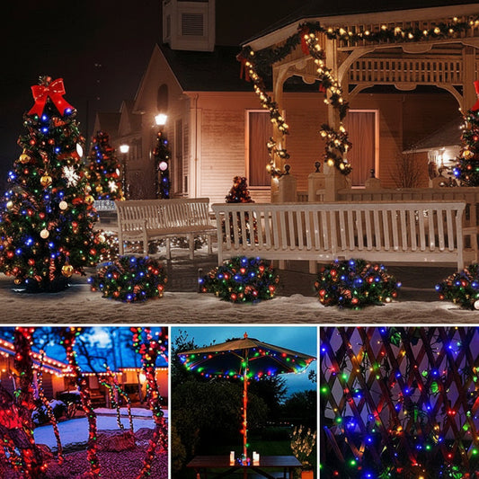 Luces LED Solar Navidad 300 LED 30m Multicolor - Exterior Resistente Agua