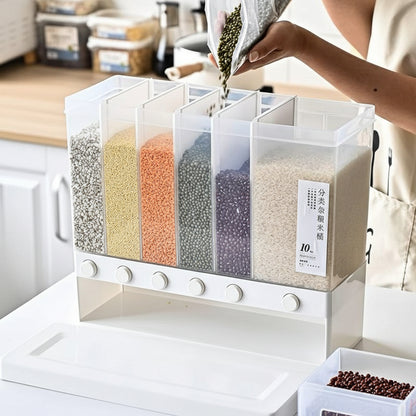 Dispensador de Granos 6 Compartimentos - Organizador de Cocina