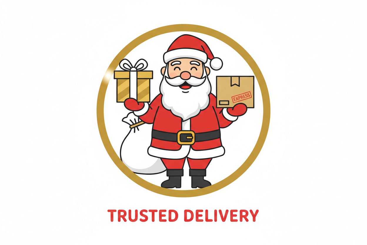 Papá Noel entregando pedido