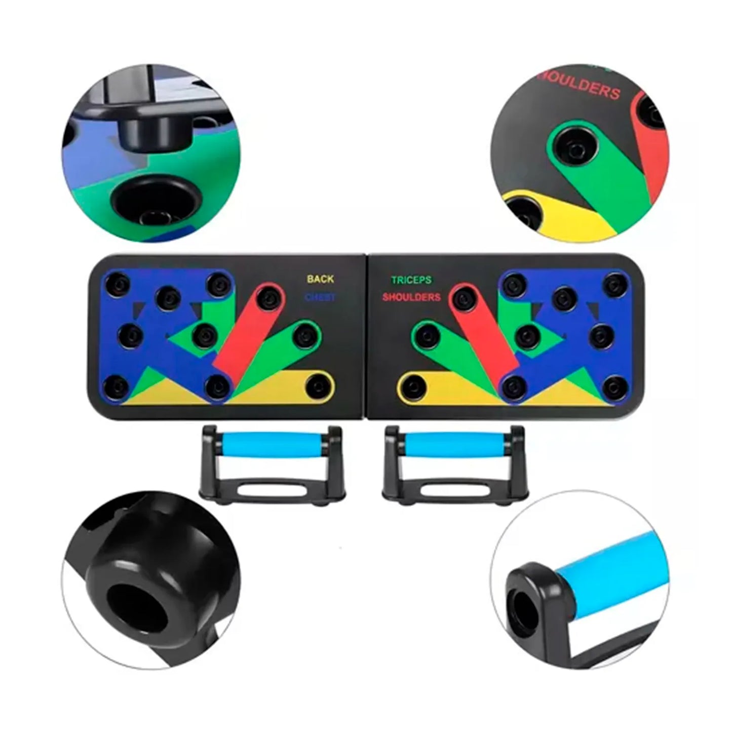 Tablero Flexiones Push Up Multifuncional 9 en 1 - Entrena Pecho, Tríceps, Hombros y Abdominales