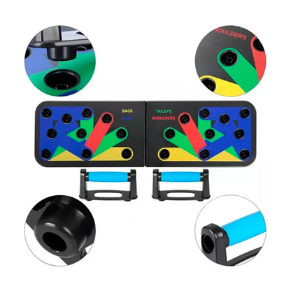 Tablero Flexiones Push Up Multifuncional 9 en 1 - Entrena Pecho, Tríceps, Hombros y Abdominales